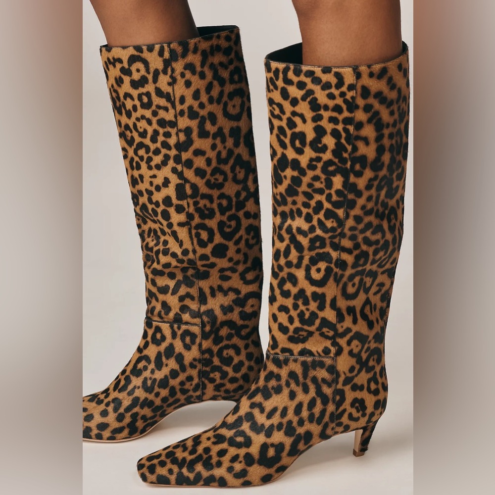 $498! Reformation Remy Kitten-Heel Knee Boots Leopard SZ 10 NWOT! - Picture 2 of 11